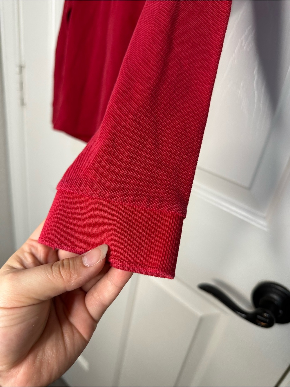 Burberry Red White Logo Long Sleeve Polo Shirt Sz 6Y Streetwear Preppy Winter - Picture 8 of 10